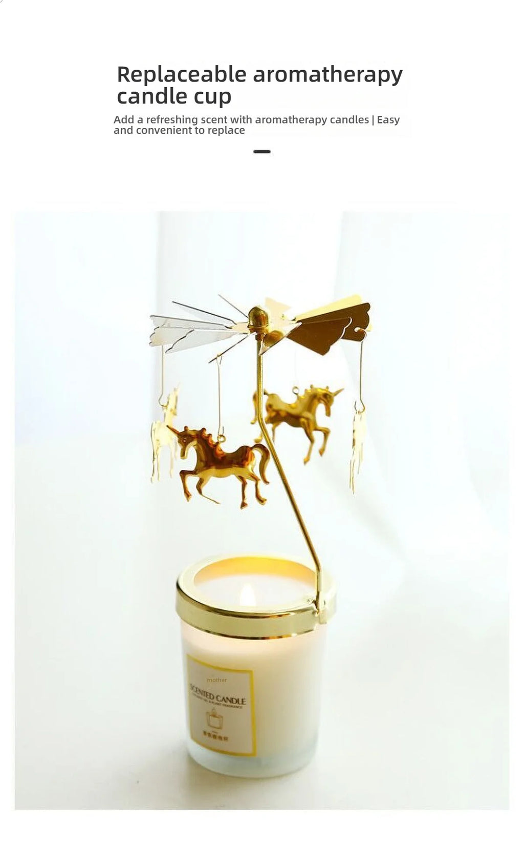 Gold Metal Rotating Tealight Candle Holder for Table Design Candlesticks‌ - Elegant Dining Room Decor, Unique Centerpiece