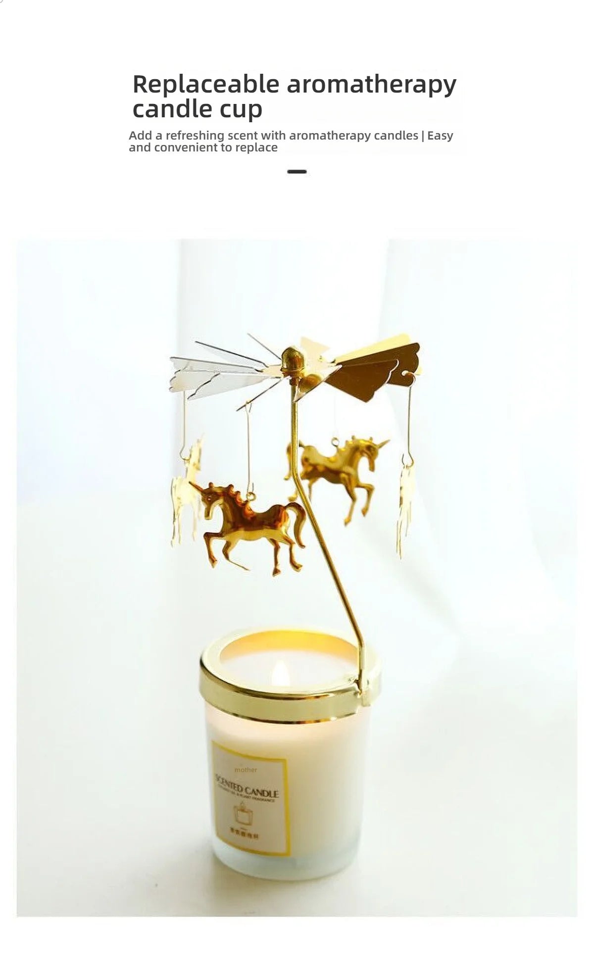 Gold Metal Rotating Tealight Candle Holder for Table Design Candlesticks‌ - Elegant Dining Room Decor, Unique Centerpiece