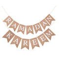 1set linen Eid Mubarak Banner Ramadan Kareem Banners Eid al-Fitr Decorations Star Moon Eid Mubarak Decorations Banners