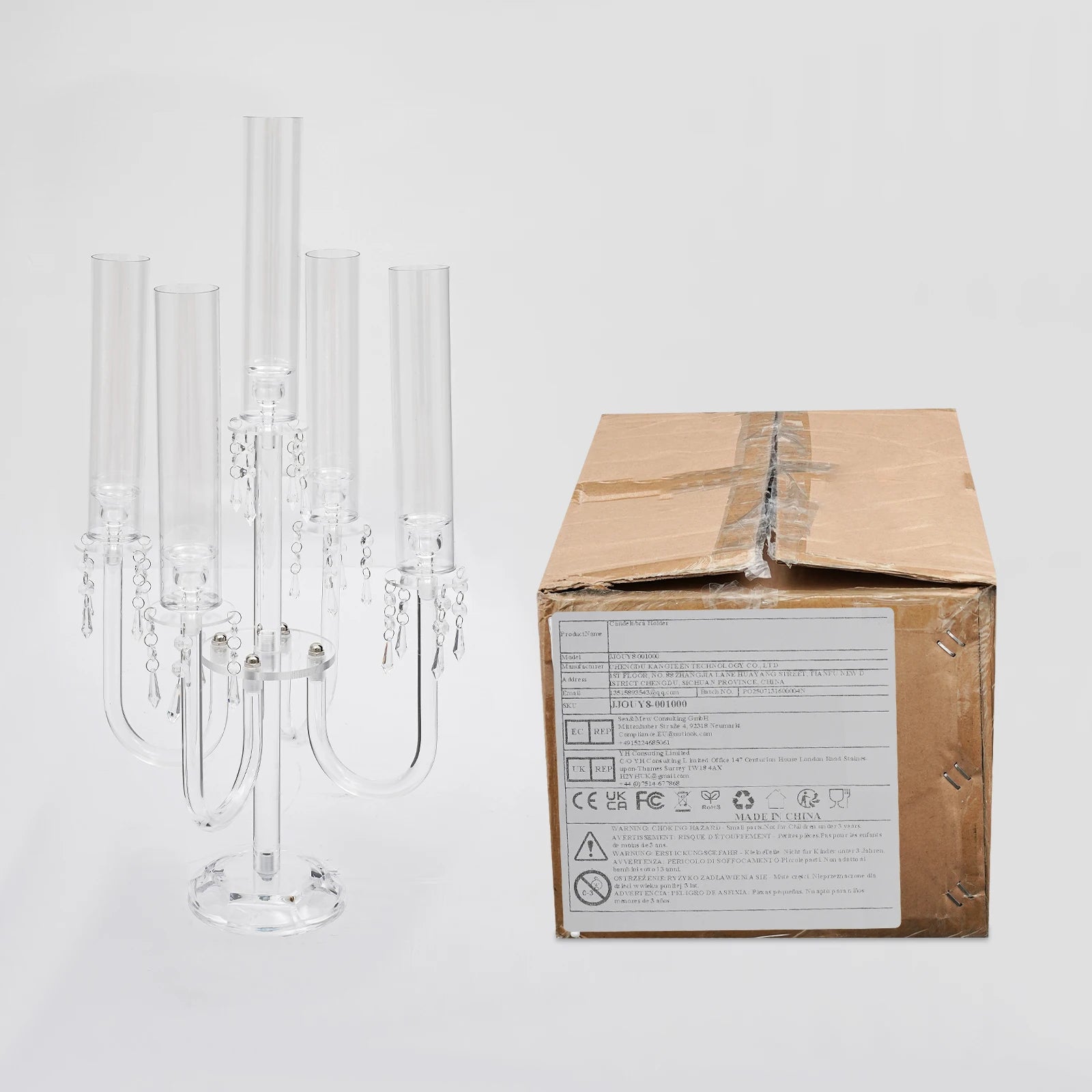 4PCS 4+1 Arms Acrylic Candle Holders  Candelabra Wedding Table Centerpieces Flower Stands Party Candlesticks Decoration
