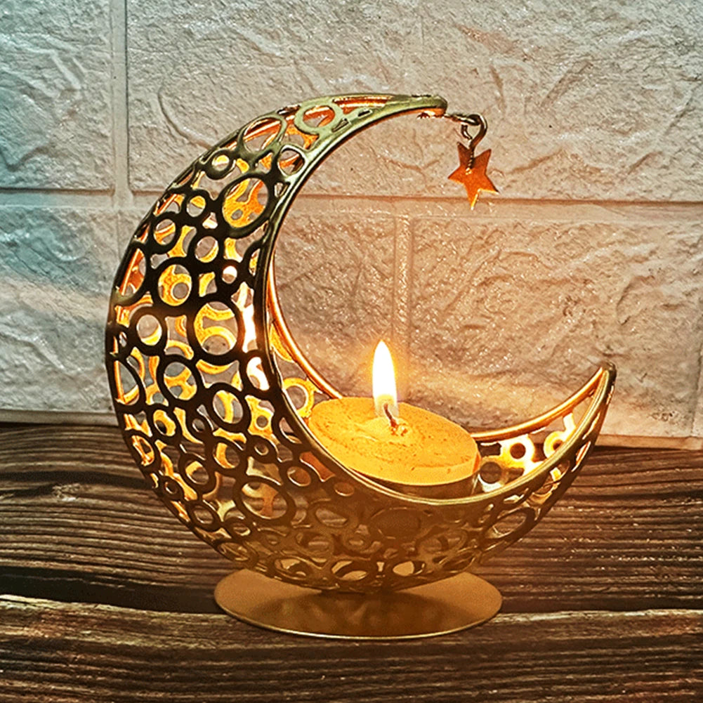 Eid Mubarak Candle Holder Ramadan Tea Light Holder Home Islamic Muslim Party Decor Ramadan Candle Stand Eid Mubarak Table Decor