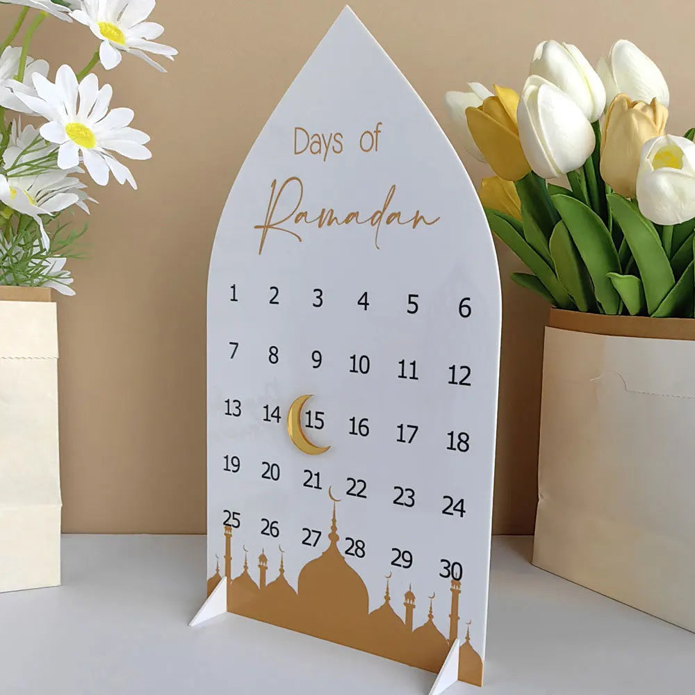 Middle Eastern Calendar Festival Acrylic Desktop Home Decor Calendar Stand 2026 Happy Days Of Ramadan Party DIY Supplies