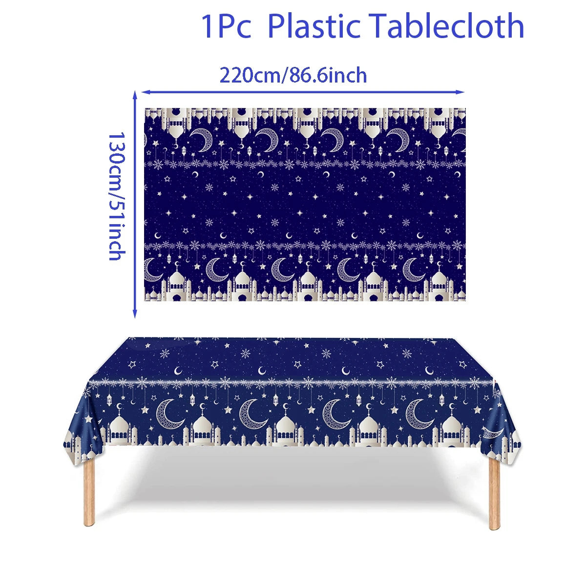 Eid Mubarak Tablecloths Ramadan Decoration 2025 for Home Islamic Muslim Party Decor Ramadan Kareem Tableware Eid Al Adha Gifts