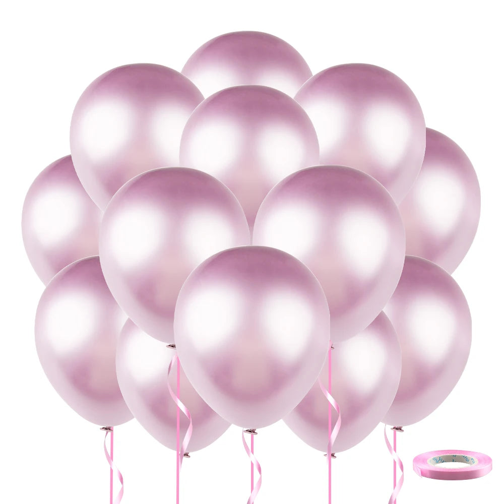 20pcs 12inch Confetti Metallic Metal Balloons Gold Blue Pink Latex Ballon Wedding Birthday Party Decoration Baby Shower Globos