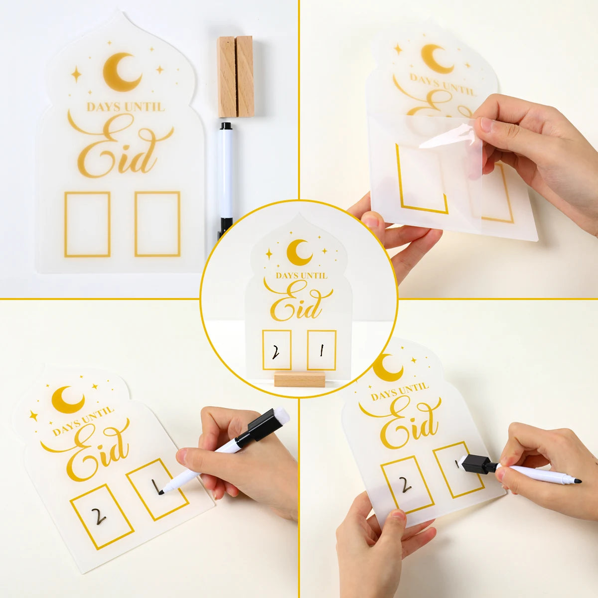 Ramadan Kareem Countdown Calendar Ornament Eid Mubarak Decoration 2025 For Home Muslim Islamic Festival Eid Al-Fitr Party Favors