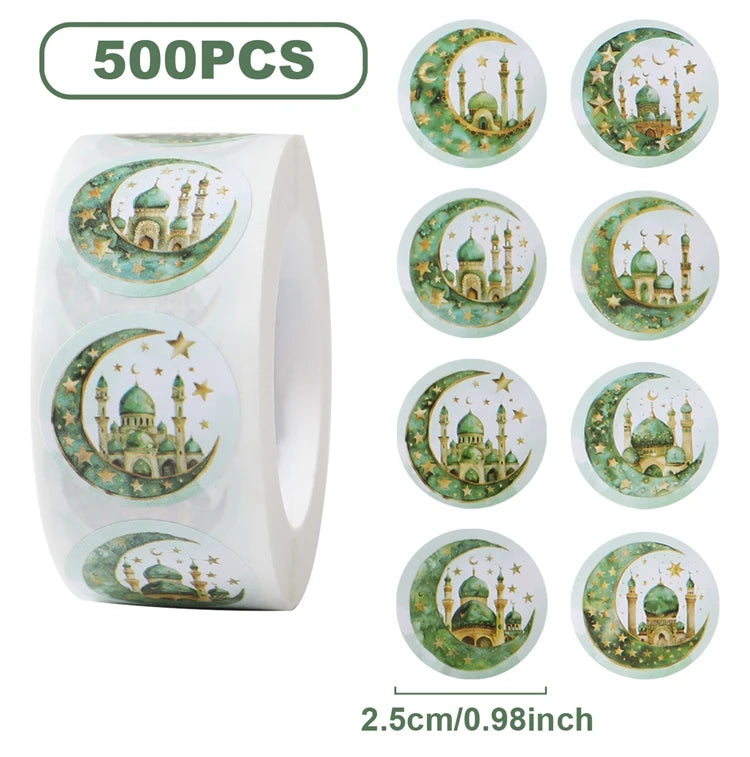 EID Mubarak Stickers Ramadan Decoration 2025 For Favor Gifts Label Ramadan Kareem Islamic Muslim Party Eid Al Adha Gifts