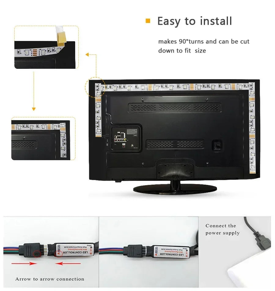 USB Led Strip Lights 5m 10m 20m 30m RGB Led Strip Light TV Backlight Flexible Ribbon Tape Luces Led Light for Room Decoration