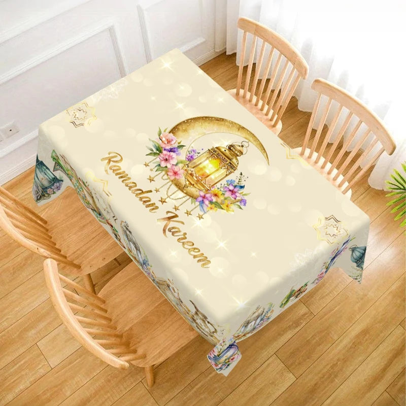 Eid Mubarak Table Runner Ramadan Tablecloths Ramadan Kareem Decoration for Home 2026 Islamic Muslim Party Eid Al Adha Gifts