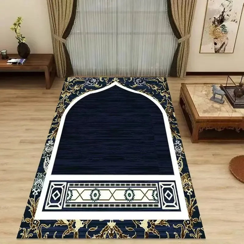 Authentic Ethnic Muslim Prayer Rug Living Room Decor Anti-Slip Carpets Bedroom Soft Rug Entrance Doormat Cultural Muslim Carpet