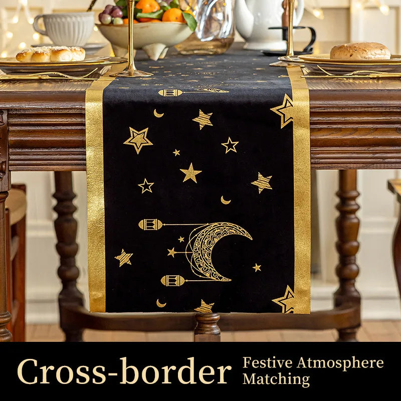 Eid Decorative Banner Islamic Muslim Star Moon Table Flags Ramadan Decorations 2026 For Walls Tables Party Gathering Supplies