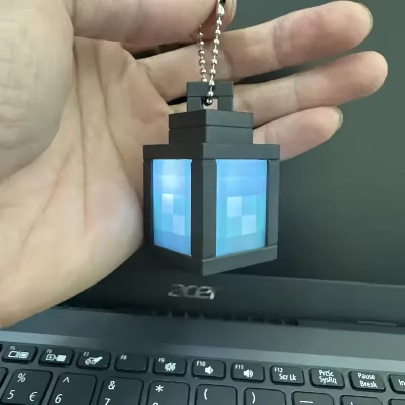 Luminous Lantern Nightlight Rechargeable Game Pixel Light Surrounding Children's Bedroom Atmosphere Light Home Decor Ornament