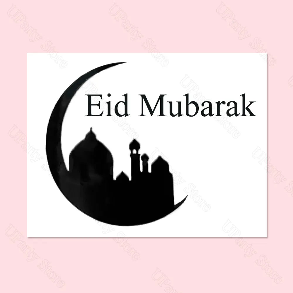 Eid Mubarak Vinyl Stickers for Clear Balloons Custom DIY Personalized Eid Mubarak Balloons for Hajj Umrah Mubarak Decor Favor