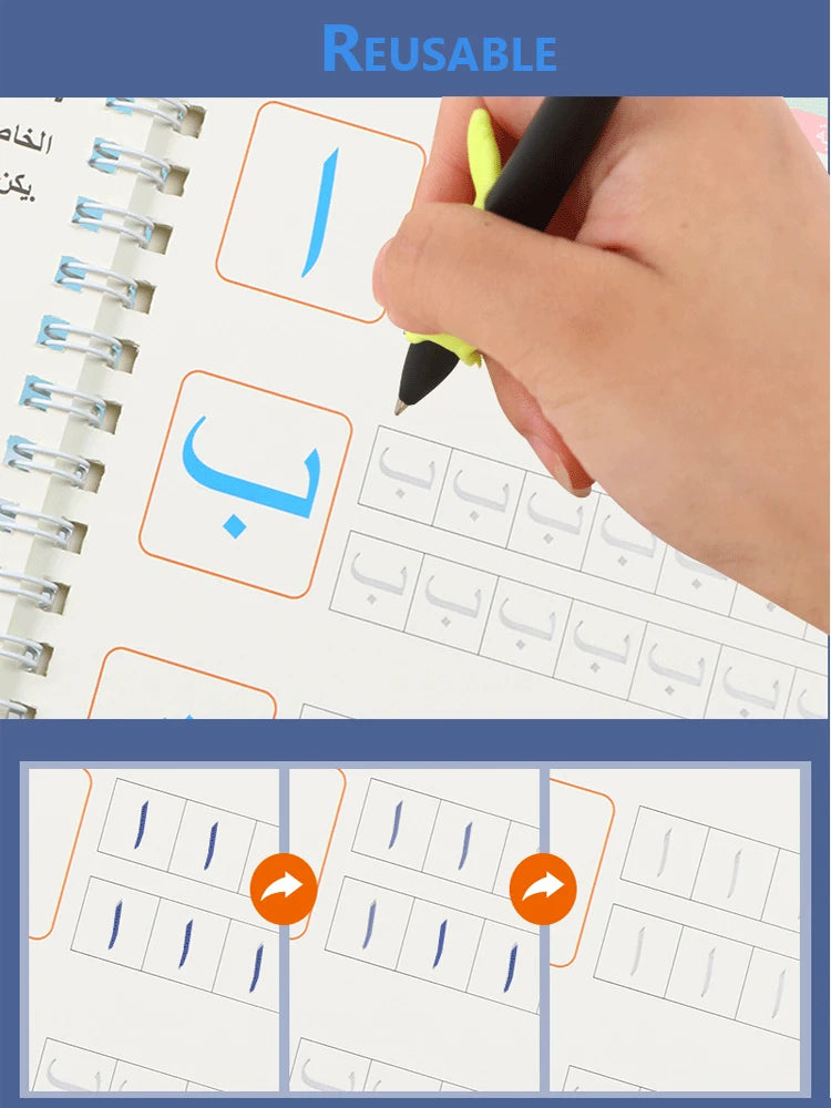 Kids Arabic Reusable Copybook with Pen Magical Writing Book