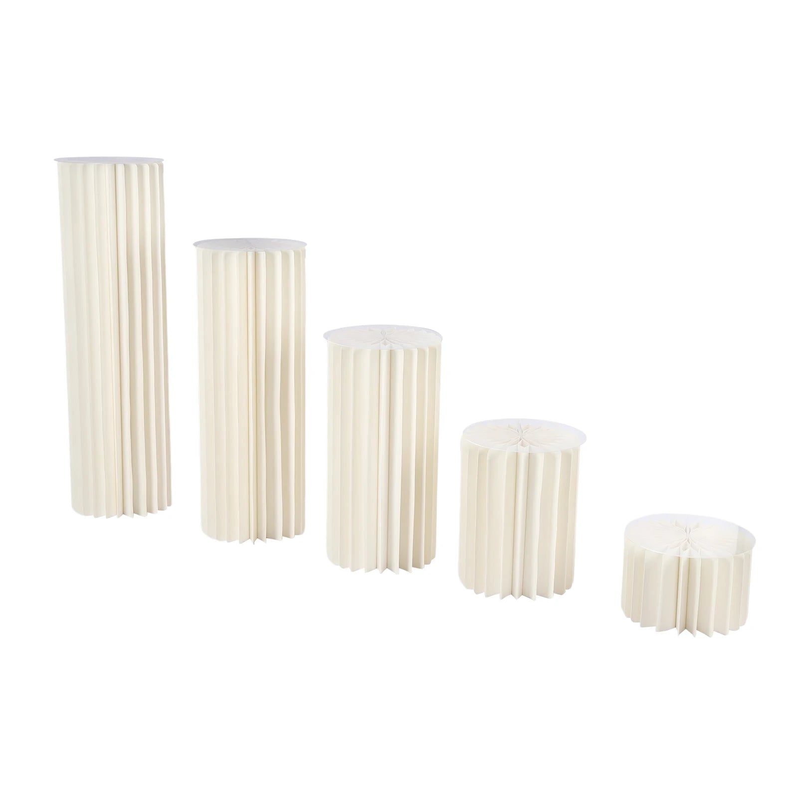 5 PCS Foldable Cylinder Pedestal Stand, Wedding Centerpieces Vase Dessert Table Party Decor, Roman Pillar for Wedding Birthday