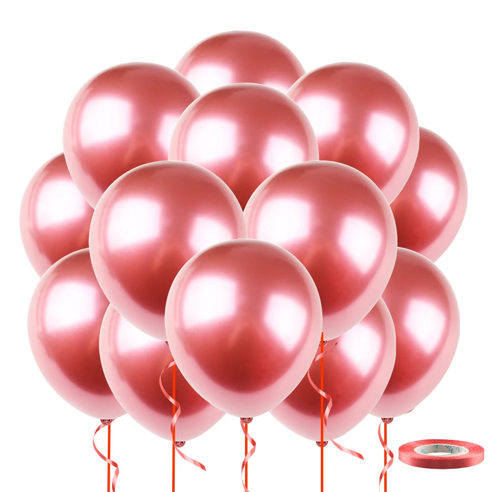 20pcs 12inch Confetti Metallic Metal Balloons Gold Blue Pink Latex Ballon Wedding Birthday Party Decoration Baby Shower Globos