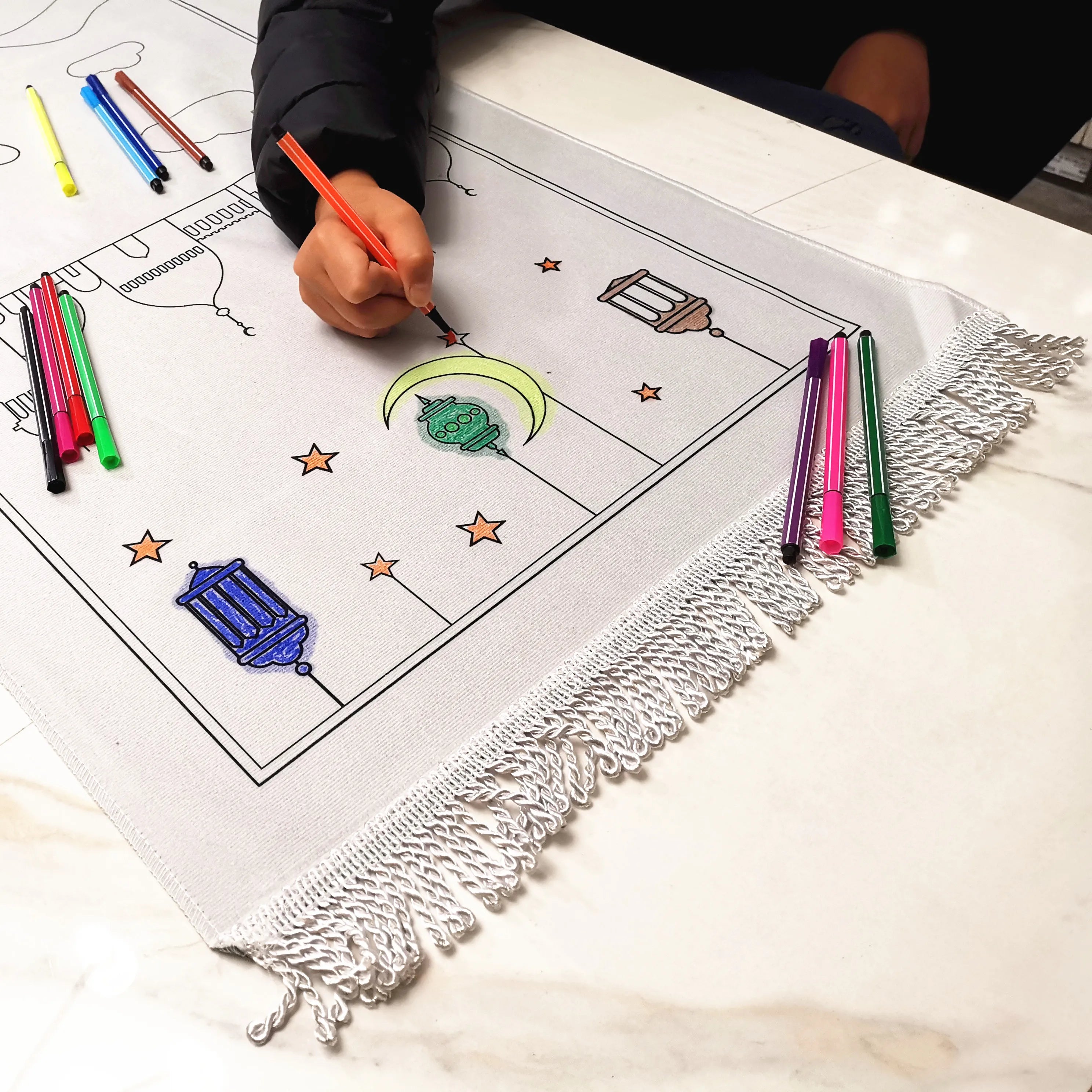 DIY Painting Muslim Prayer Mat for Kids Children Prayer Rug