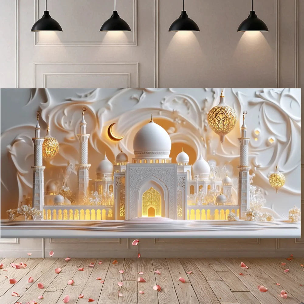 Eid Mubarak Decoration 2025 Ramadan Backdrop Banner Family Room Photo Background Party Decors Home Moon Star Background New In