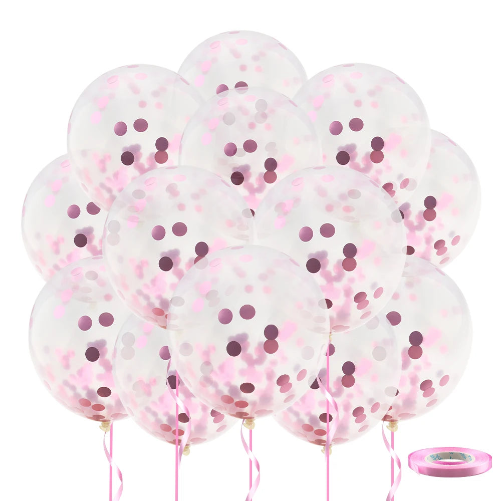 20pcs 12inch Confetti Metallic Metal Balloons Gold Blue Pink Latex Ballon Wedding Birthday Party Decoration Baby Shower Globos