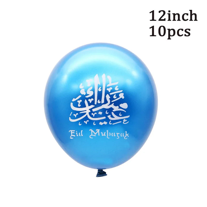 10Pcs Eid Umrah Mubarak Latex Balloon Ramadan Kareem Festival Muslim Islamic Ramadan Party Eid Al-Firt Home Decoration Supplies