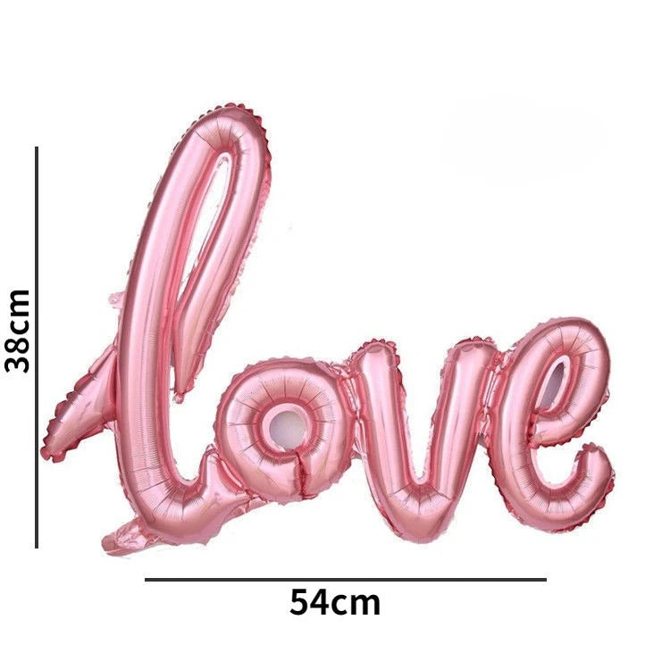 1-5pcs Small Love Foil Balloons 54*38cm Letters with Heart Balloons for Valentines Day Wedding Anniversary Engagement Supplies