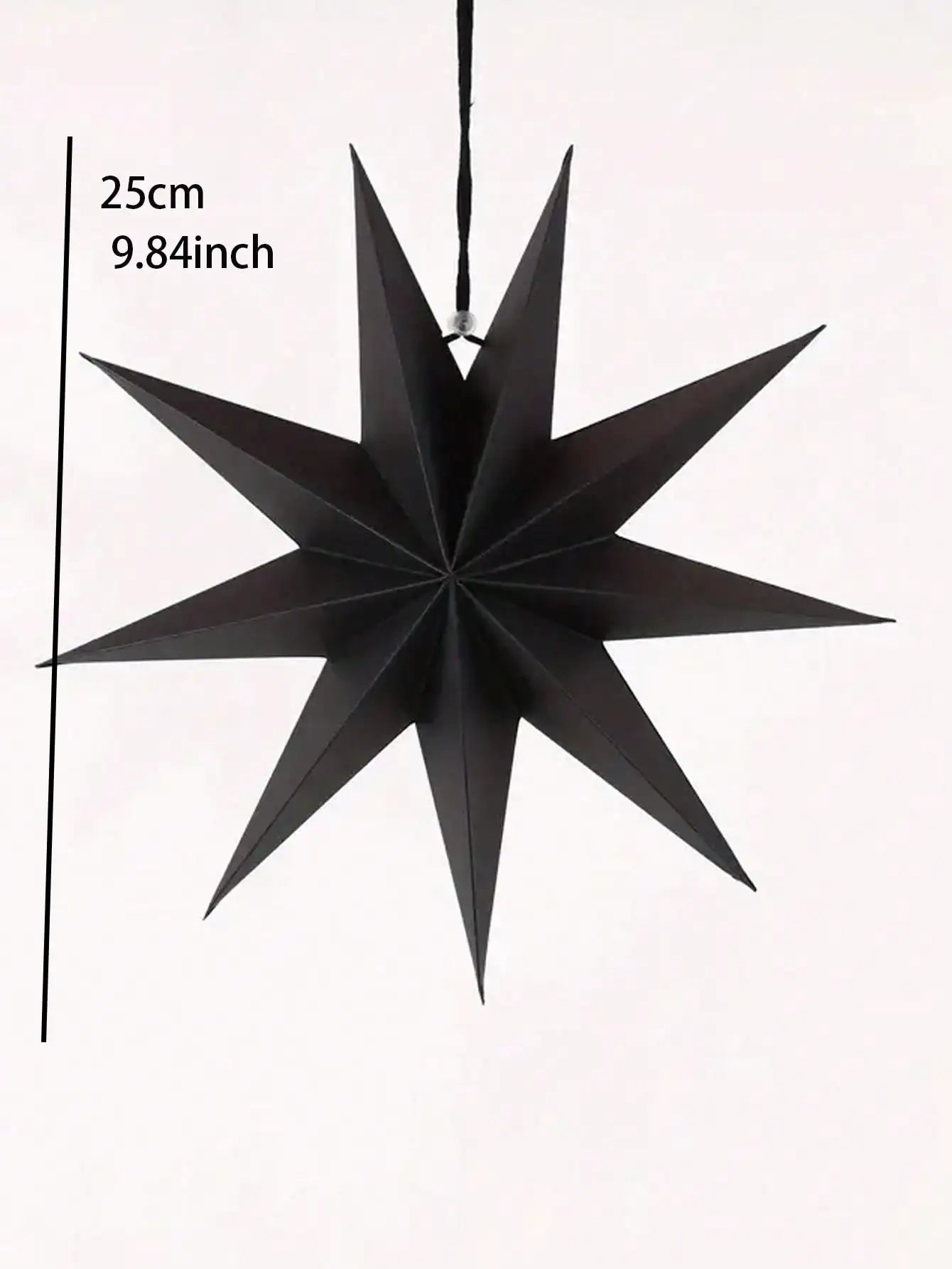 1Pc Black White Gray Paper Lanterns Hanging Star Lampshade Christmas Nine-Pointed Star Origami Lanterns Household Decorations