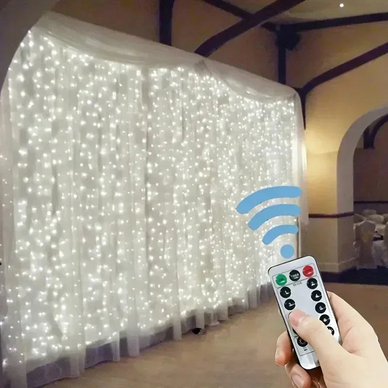3/4/6M USB Curtain LED String Lights Fairy Lights EID Mubarak Bedroom Wedding Valentine's Day Ramadan Home Decoration 2026