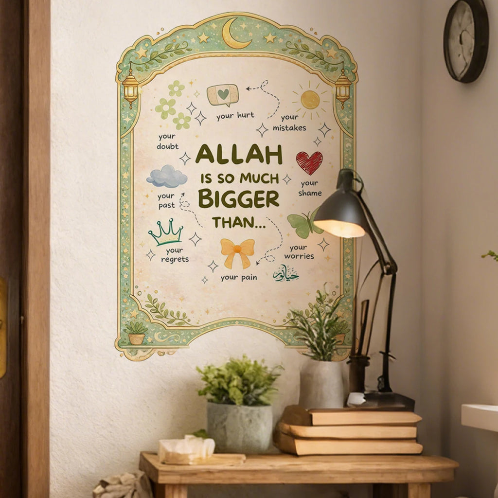 Islamic Inspirational Moon Lantern Wall Sticker Muslim Decal Murals Use Eid Mubarak Gift Living Room Office Interior Home Decor