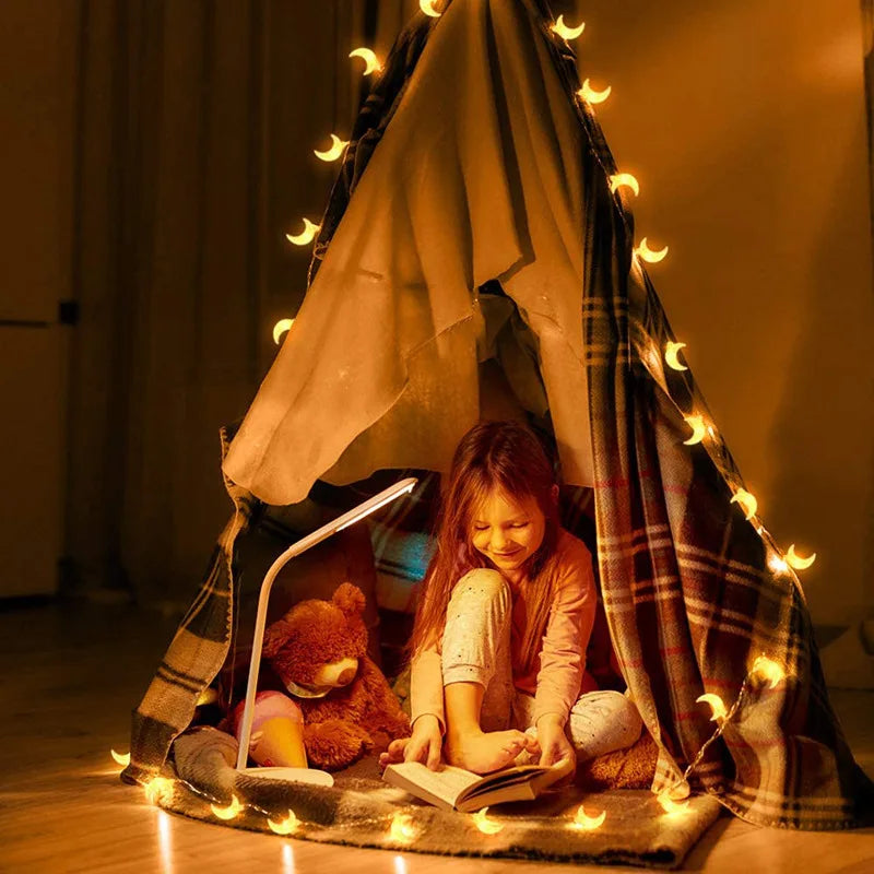 1.5M 10LED Moon Star Eid Mubarak String Light Ramadan Decorations for Home 2023 Ramadan Kareem Islamic Muslim Party Eid Al Adha