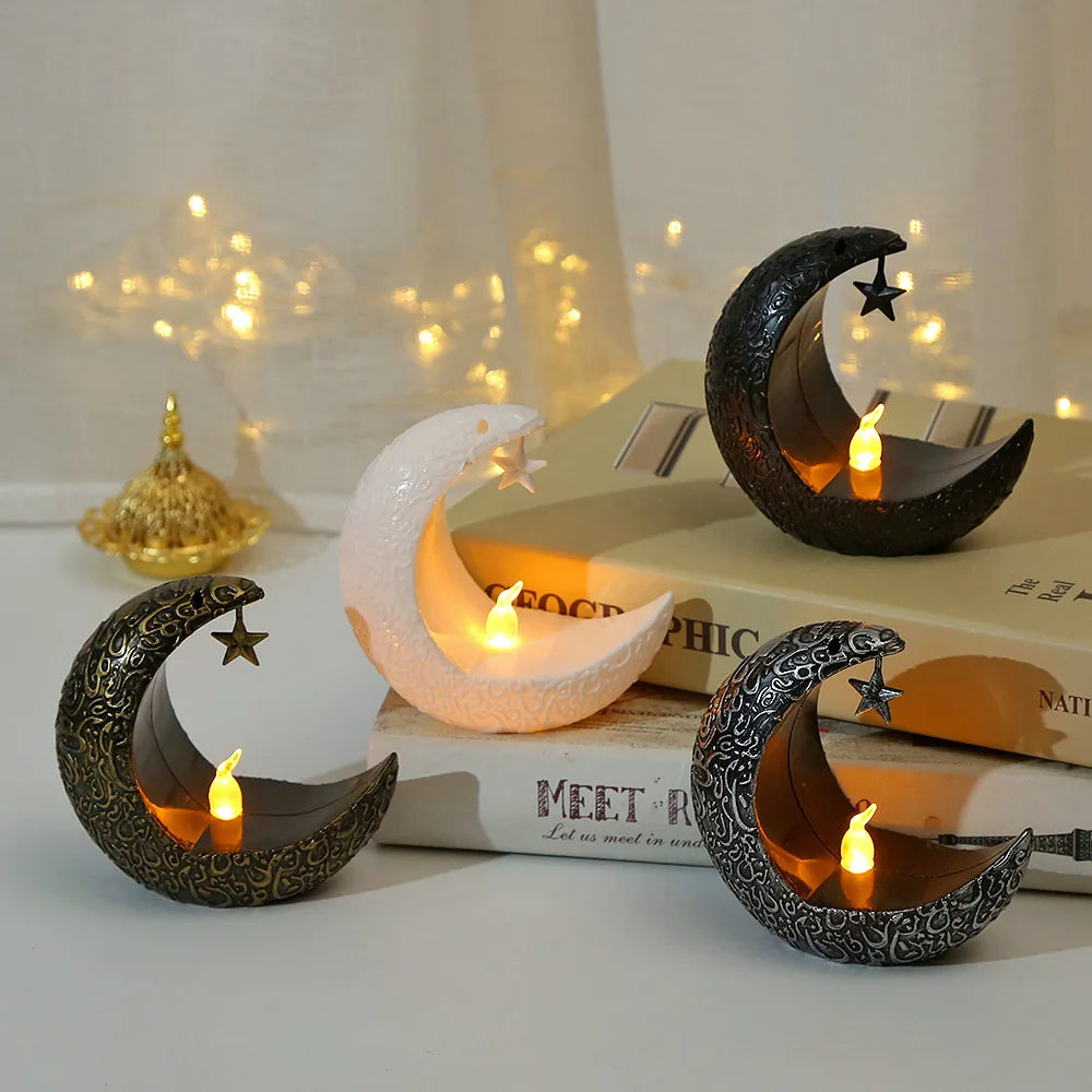 Ramadan Decoration 2026 LED Star Moon Candlestick Lamp Islamic Muslim Eid Mubarak for Ramadan Kareem Home Decor Lamp Party Gifts