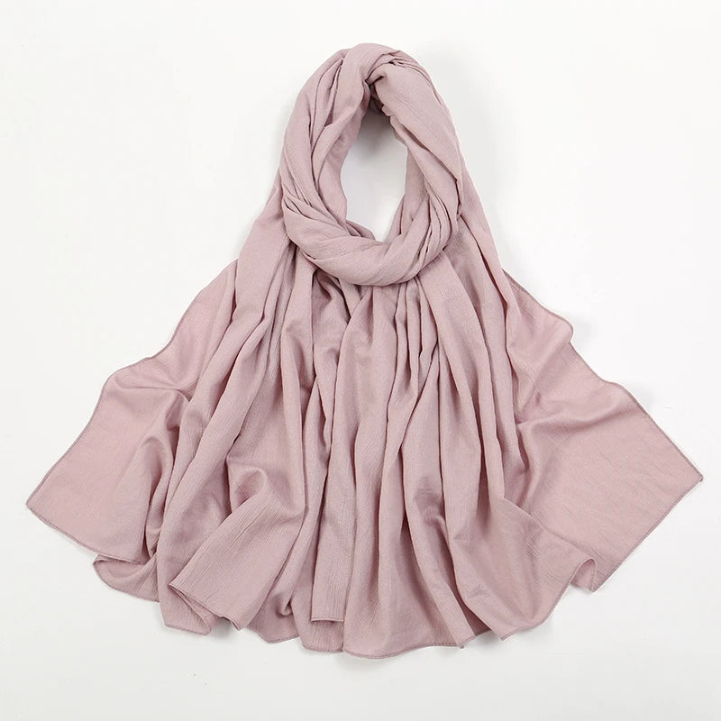 Fashion Muslim Crinkle Hijab Scarf For Women Musulman Soft Cotton Headscarf Islamic Hijab Long Shawls And Wraps Turban 180*90cm