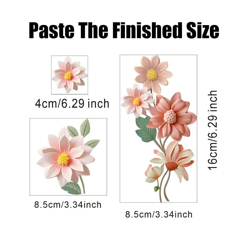Waterproof Sticker For Bedroom Flowers Switch Stickers PVC Self-adhesive Removable Bathroom Home Decoration Decals