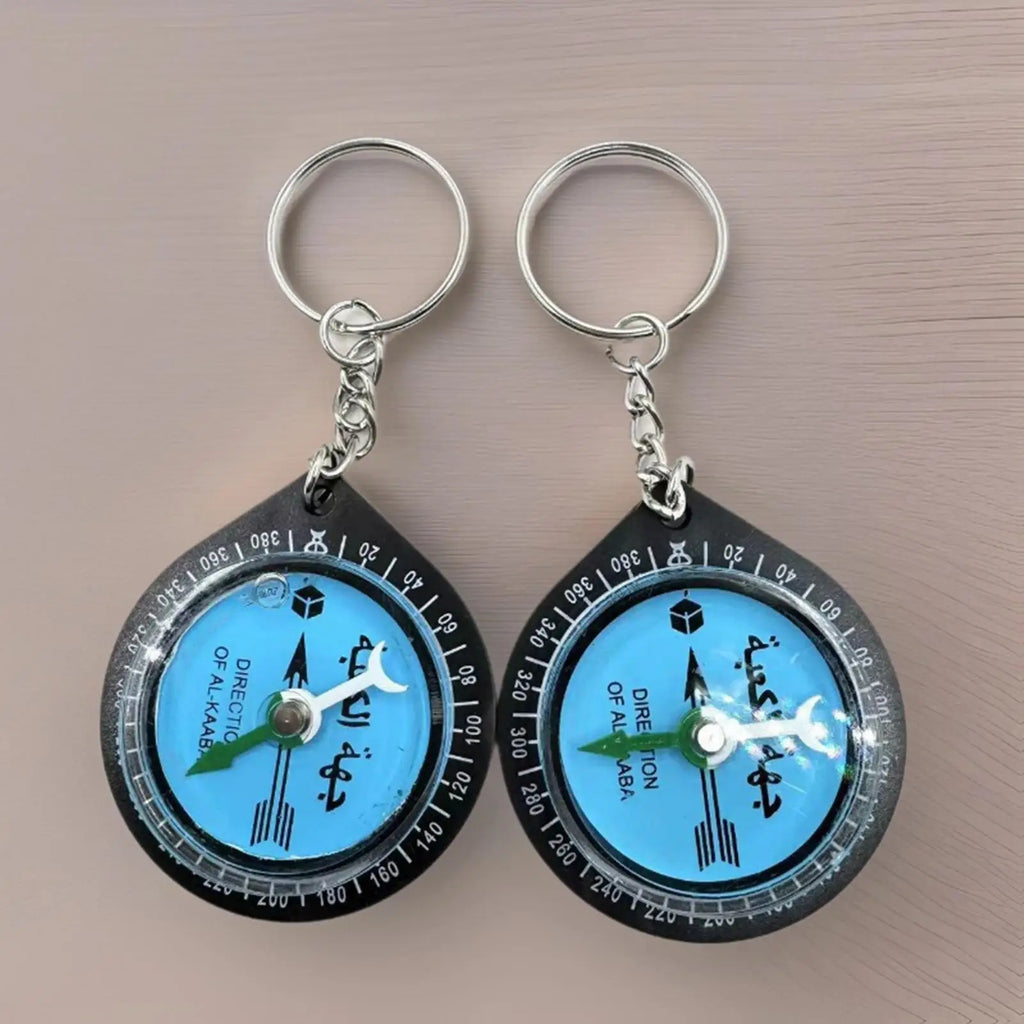 Multi-Functional Travel Compass Keychain with Qibla Direction for Prayer, Outdoor Adventure Tool for Mountaineering Backpacking