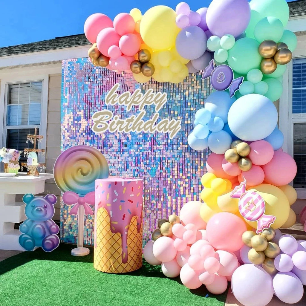 Butterfly Balloon Garland Arch Kit Macaron Purple Pink Orange Balloon Girls Birthday Party Wedding Anniversary Event Decoration