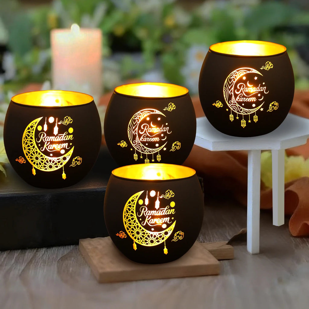 Ramadan Kareem Candle Holders Ramadan Decorations for Home 2026 Eid Al-Fitr Gifts Islamic Muslim Eid Al Adha Party Supplies