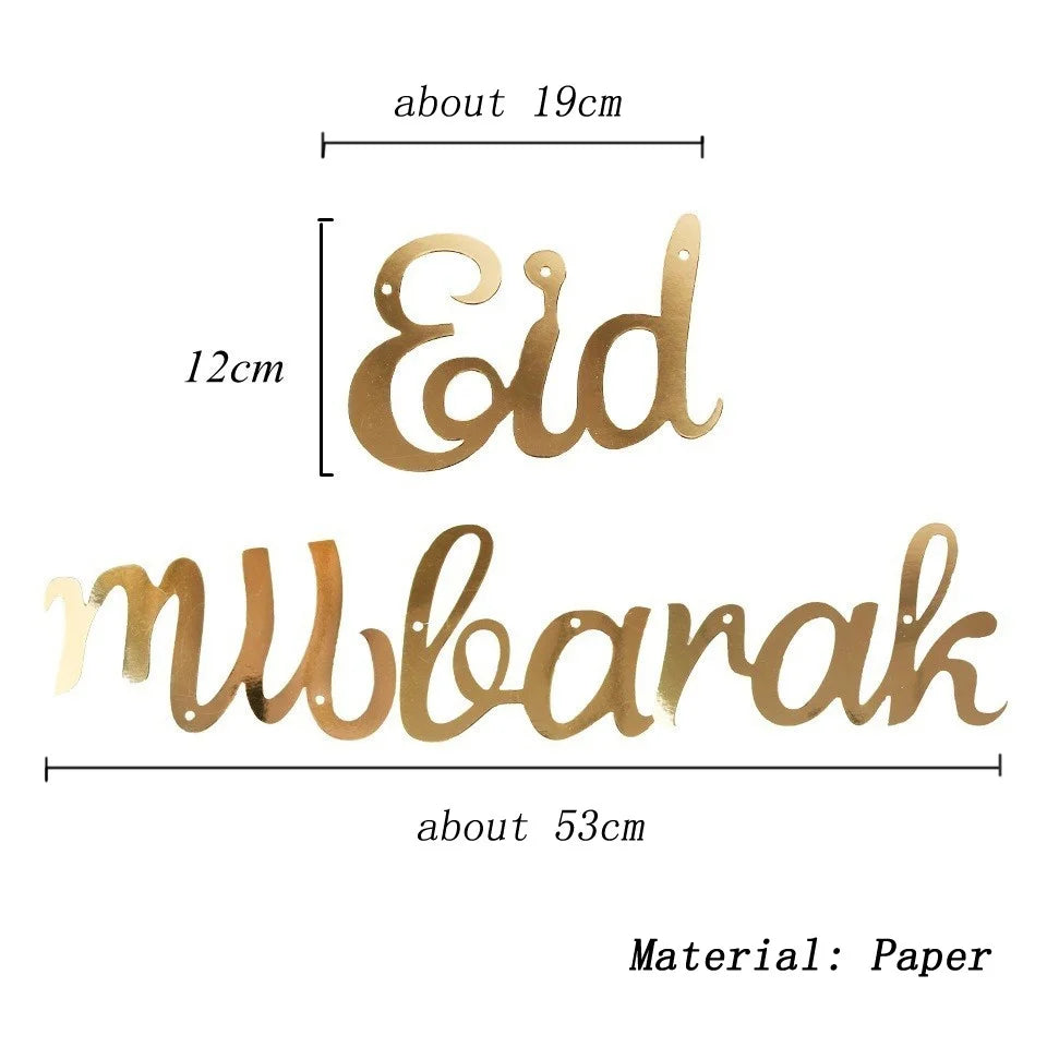 DIY Eid Mubarak Wreaths with Artificial Flower Leaves for Ramadan Kareem Islam Party Decoration Muslim Home Wall/Door Decor