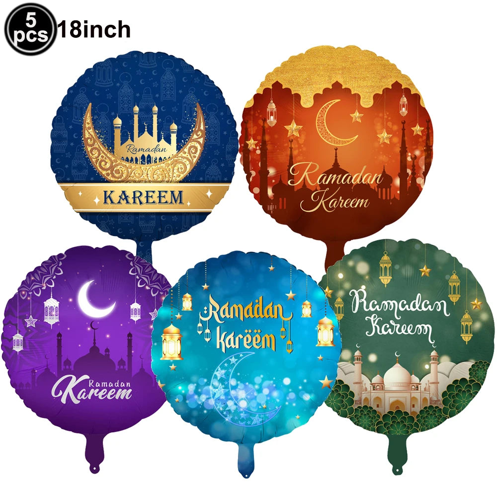 Eid Mubarak Banners Ramadan Mubarak Kareem Decorations Hanging Swirls Streamer Moon Star Party Decor lslam Muslim Party Supplies