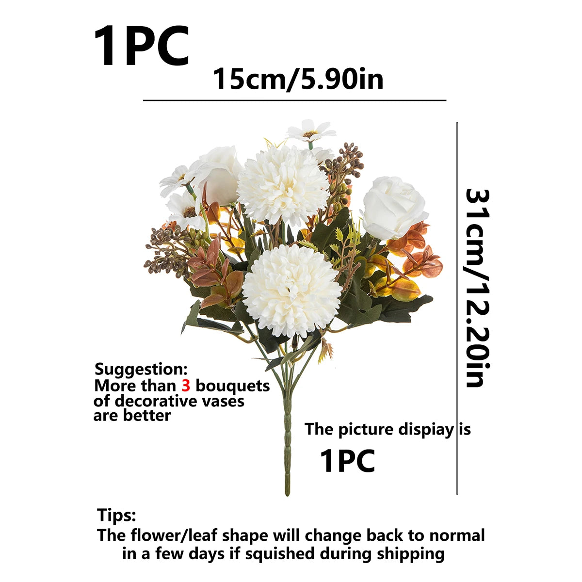 Simulated silk chrysanthemum roses, weddings, Valentine's Day, Eid al Fitr, Mother's Day, home decor, outdoor garden accessories