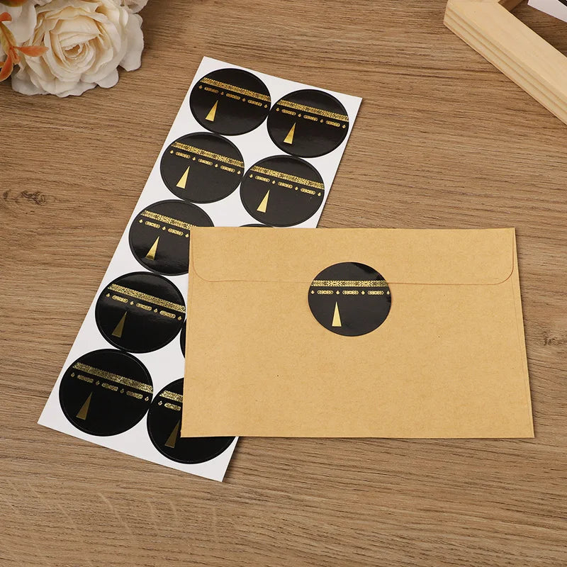 30/60pcs 4cm Umrah Mubarak Paper Stickers Muslim Islamic Party Gift Wrapping Decoration Eid Ramadan Candy Box DIY Label Sticker