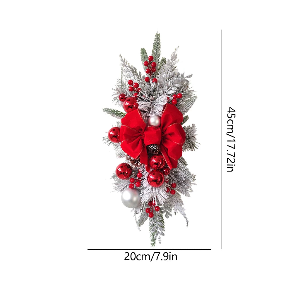 Christmas Wreath Pendants without/with Light Atmosphere Decorative Stair Garland Home Door Window Ornaments Party Supplies Gift