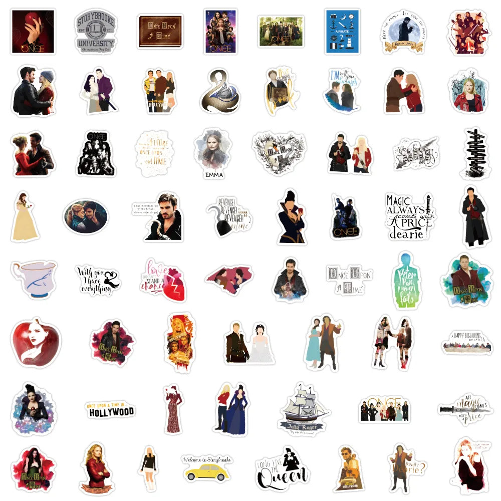 60PCS Once Upon a Time Science Fiction Movies Stickers PVC Decals Toys DIY Waterproof Skateboard Luggage Phone Fridge Gifts