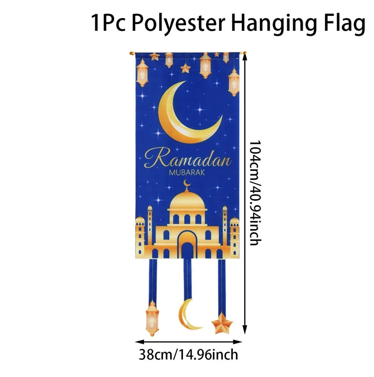 Eid Mubarak Decoration Hanging Flag Eid Mubarak Decor 2025 for Home Islamic Muslim Party Decor Ramadan Kareem Eid Al-Fitr Gift