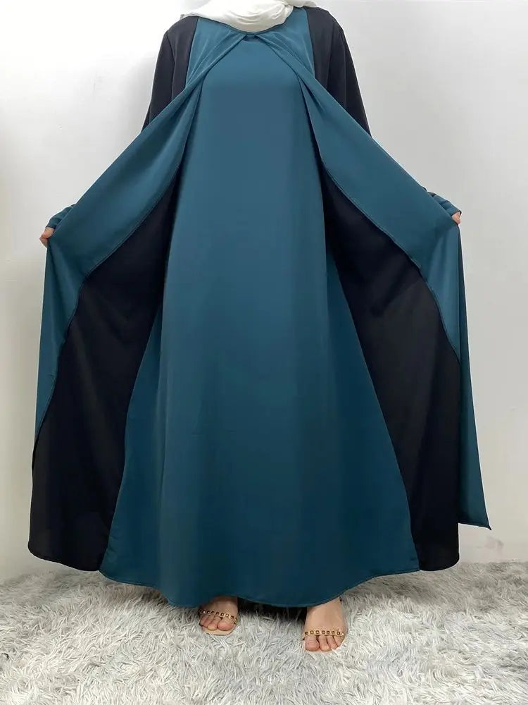 Ramadan Eid Luxury Splicing Two-Piece Style Abaya for Women – Dubai Kaftan Modest Islamic Dress Marocain Femme