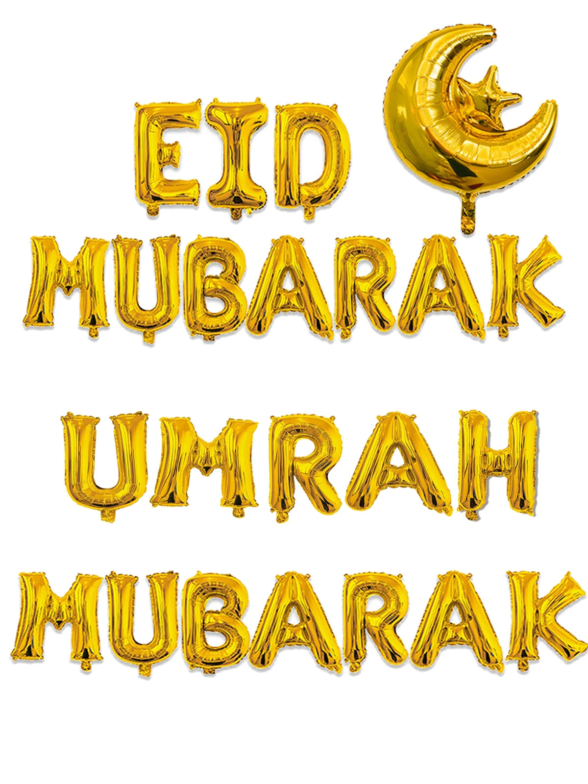 1set 16inch eid mubarak foil balloons Islam Muslim Eid-ul-fitr party Decoration Kareem party supplies umrah mubarak Balloons