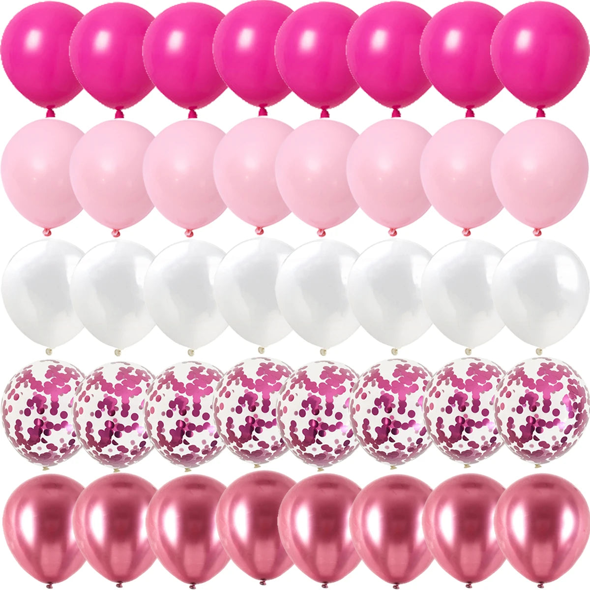 40PCS Rose Pink Metal Latex Confetti Confetti Balloons Wedding Decorations Matte Globos New Year Birthday Party Decorations