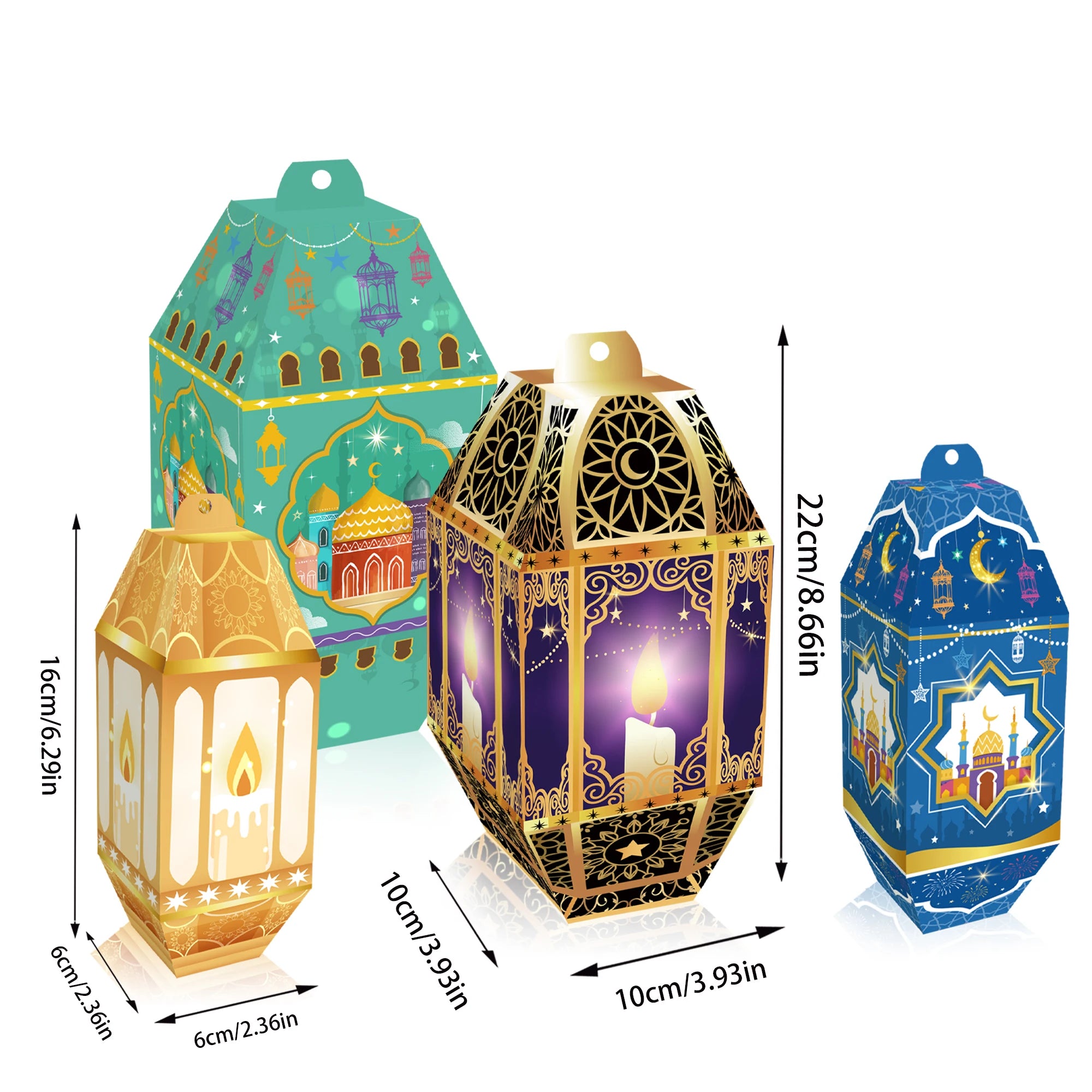 Eid Mubarak Banners Ramadan Mubarak Kareem Decorations Hanging Swirls Streamer Moon Star Party Decor lslam Muslim Party Supplies