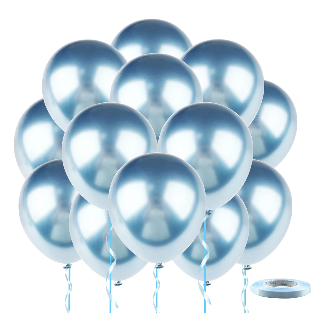 20pcs 12inch Confetti Metallic Metal Balloons Gold Blue Pink Latex Ballon Wedding Birthday Party Decoration Baby Shower Globos