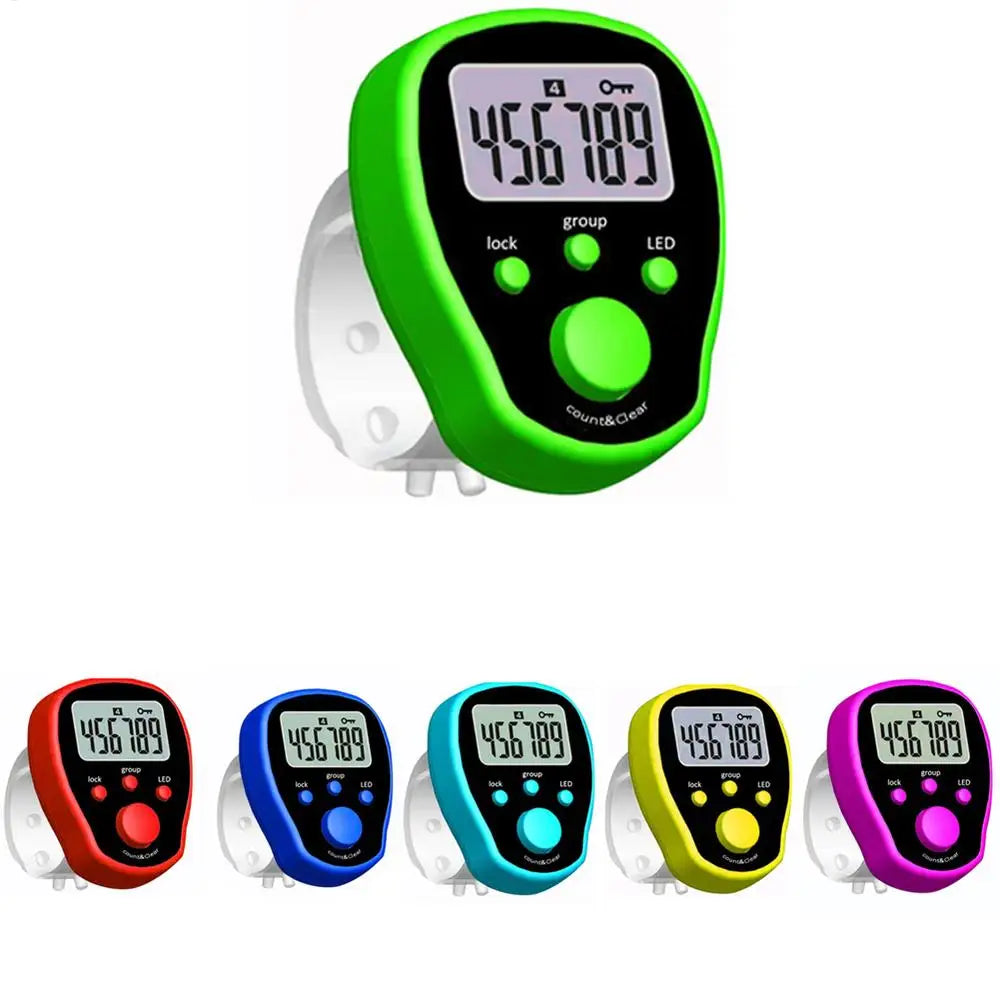 5 Channel Finger Counter LCD Electronic Digital Chanting Counters Tally Counter Mini Stitches Marker Row Finger Counter, Battery Included