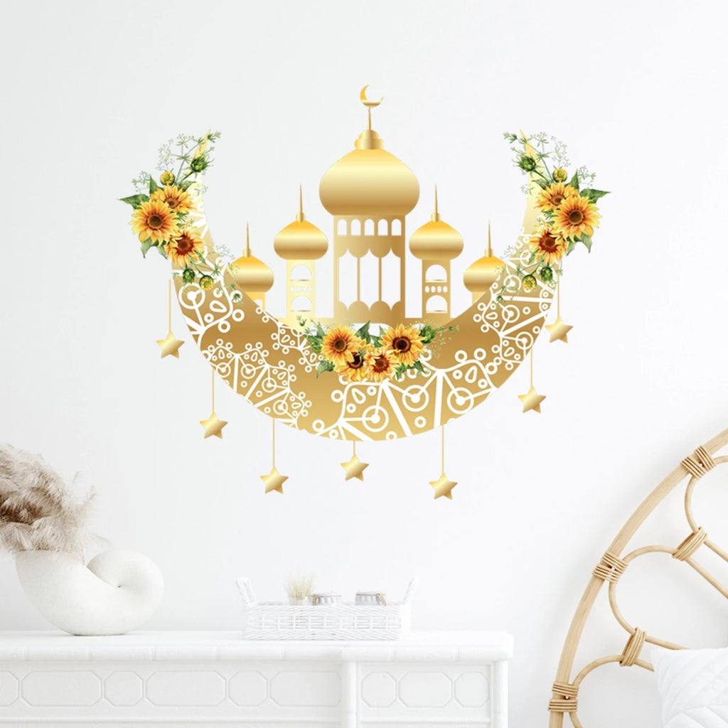 Eid Mubarak Wall Window Stickers Ramadan Decorations for Home 2025 Ramadan Kareem Islamic Muslim Party Decor Eid Mubarak Gifts