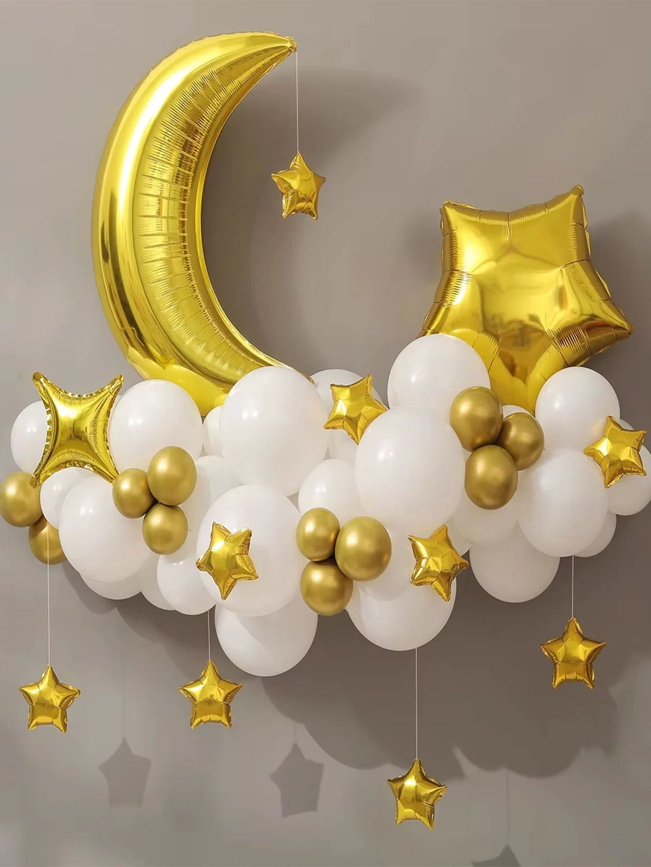 62 Pcs Moon Cloud Star Balloon Set For Birthday Gift Children's Toys Decorate Eid Party Supplies