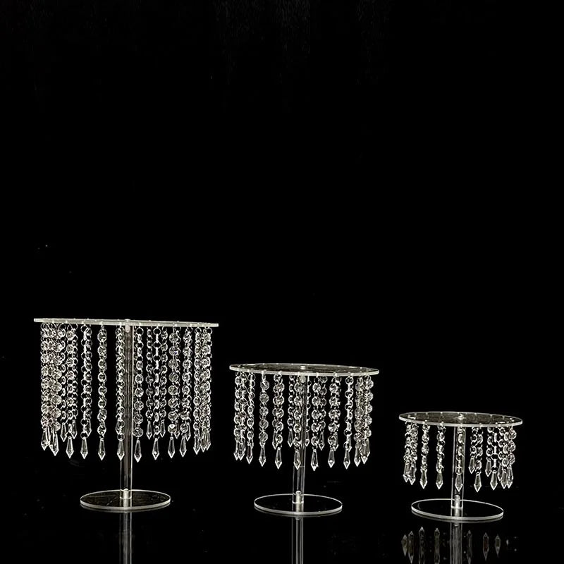 Wedding dessert table cake stand combination set European style crystal acrylic pastry tray decoration ornaments